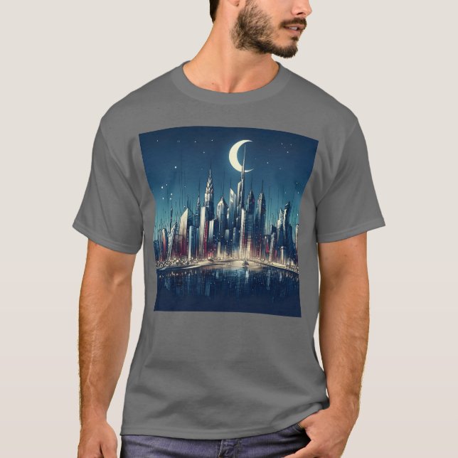 T-shirt cadeau de Lune de ville (Devant)