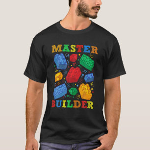 T-shirt Cadeau de maître constructeur de blocs drôles pour