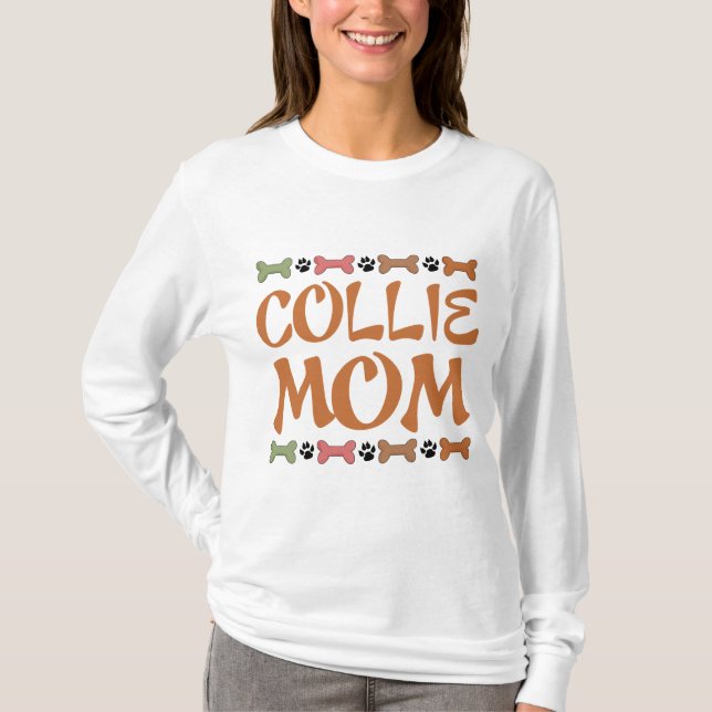 T-shirt Cadeau de maman de chien de colley (Devant)