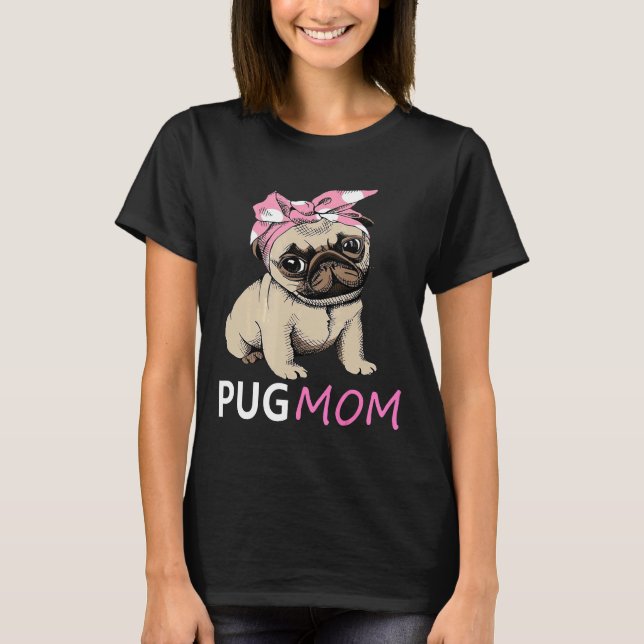 T-shirt Cadeau de maman de Pug mignon (Devant)