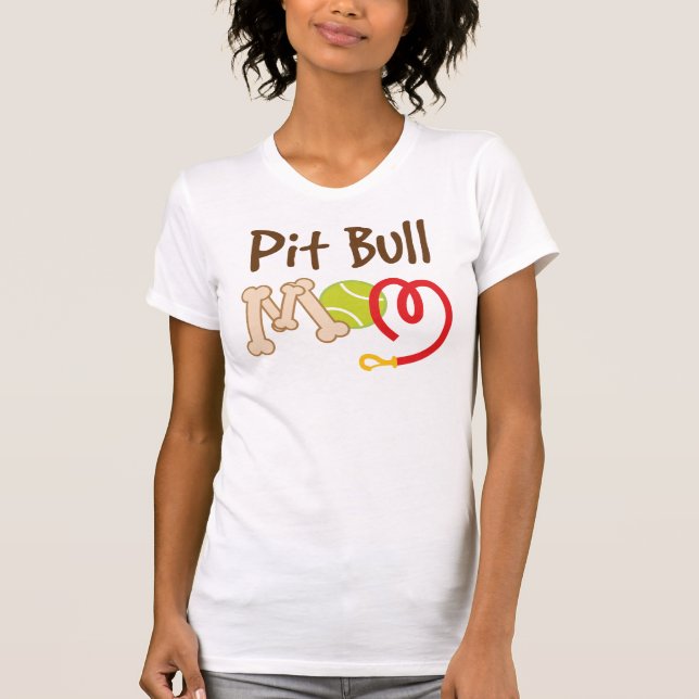 T-shirt Cadeau de maman de race de chien de pitbull (Devant)