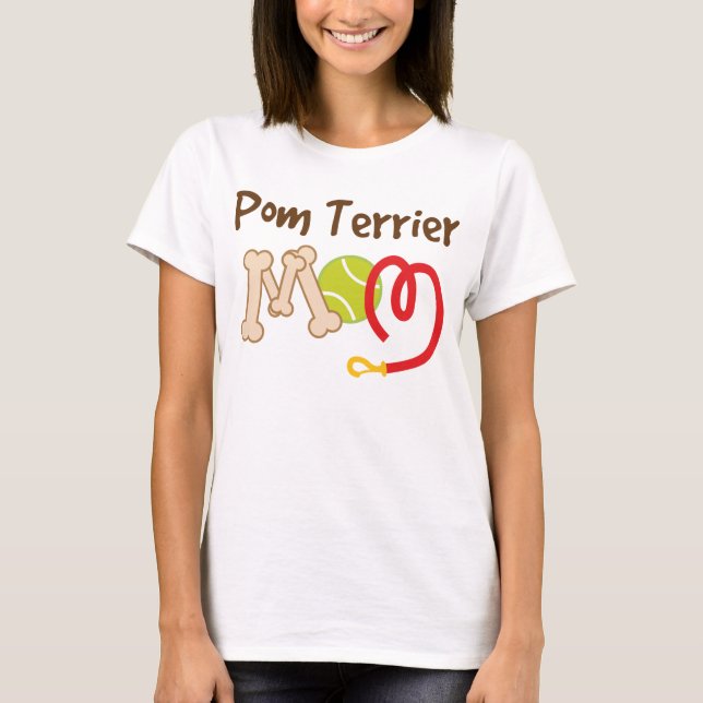 T-shirt Cadeau de maman de race de chien de Pom Terrier (Devant)