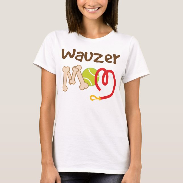 T-shirt Cadeau de maman de race de chien de Wauzer (Devant)