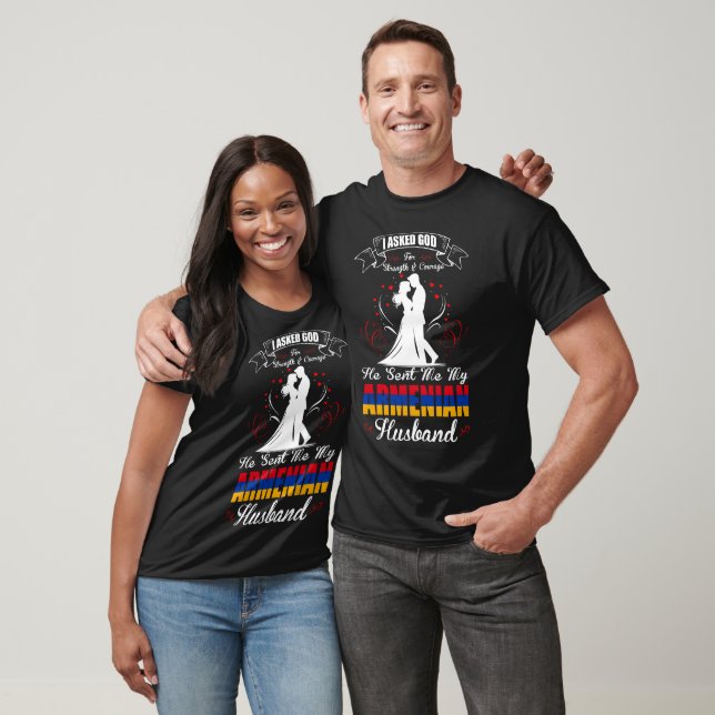 T-shirt Cadeau de mari arménien force courage demandé à Di (Unisexe)
