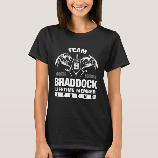 T-shirt Cadeau de membre à vie de l'équipe Braddock (Devant)
