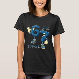 T-shirt Cadeau de mème de numéro rétro six sept Brainrot p