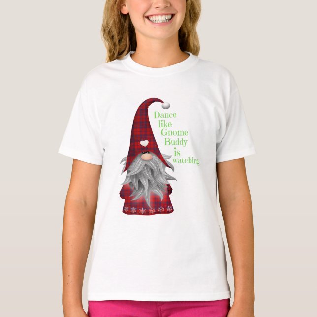 T-shirt Cadeau de mode de Noël DANSE COMME UN AMI GNOME (Devant)