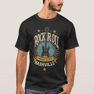 T-shirt Cadeau de musique de Nashville Rock Roll Music Cit