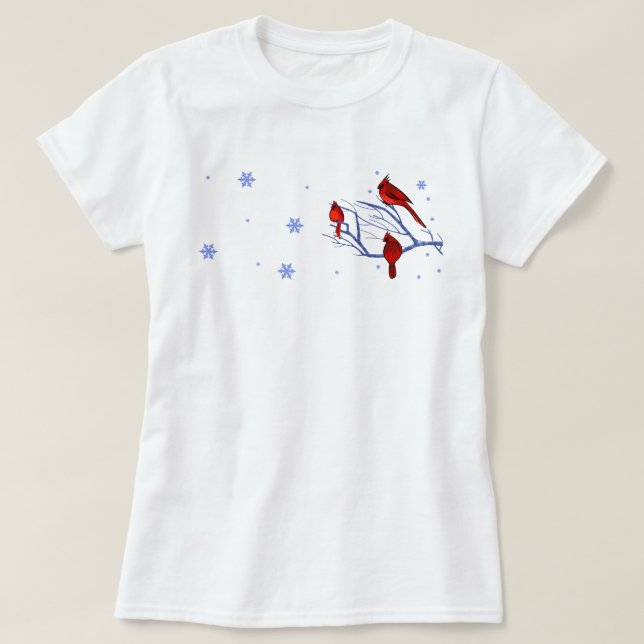 T-shirt Cadeau de Noël des Cardinaux rouges (Design devant)