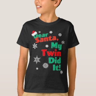 T-shirt Cadeau de Noël drôle - Cher Père Noël Mon Jumeau L