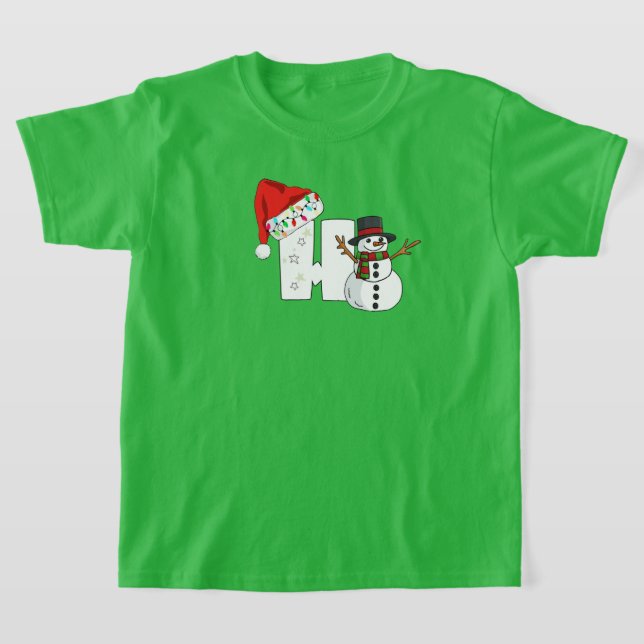 T-shirt Cadeau de Noël lettre h blanche  (Poser)