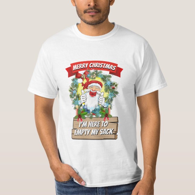 T-shirt Cadeau de Noël Père Noël JE SUIS ICI POUR VIDER MO (Devant)