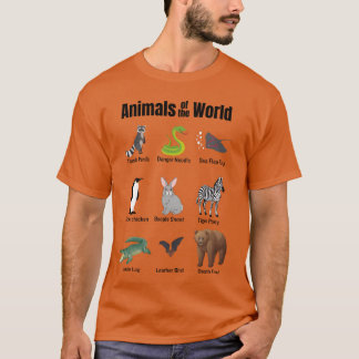 T-shirt Cadeau de noms drôles et faux d'animaux du monde