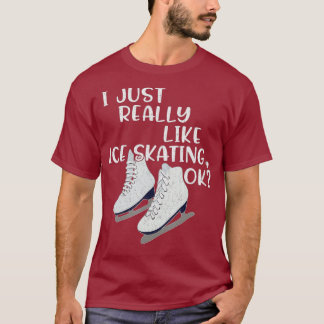 T-shirt Cadeau De Patinage De Glace J'Aime Vraiment Patina