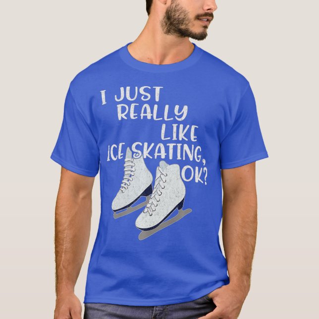 T-shirt Cadeau De Patinage De Glace J'Aime Vraiment Patina (Devant)