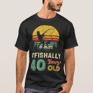 T-shirt Cadeau de pêche 40 ans 40e anniversaire Cool Quara