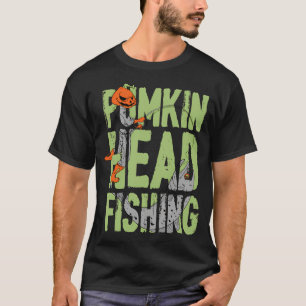 T-shirt cadeau de pêche à tête de citrouille Halloween