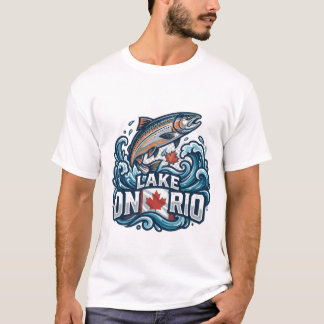 T-shirt Cadeau de pêche du saumon du lac Ontario Canada
