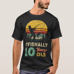 T-shirt Cadeau de pêche pour enfant de 10 ans 10 ans Dix a