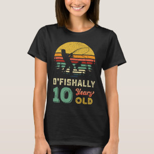T-shirt Cadeau de pêche pour enfant de 10 ans 10 ans Dix a