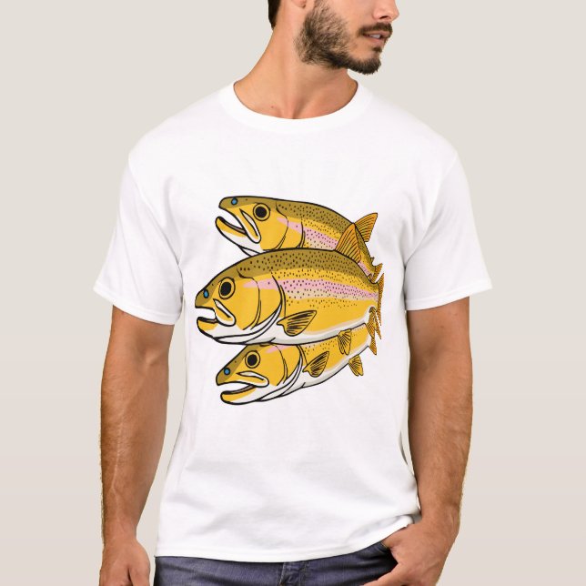 T-shirt Cadeau de pêche rétro truite éclair (Devant)