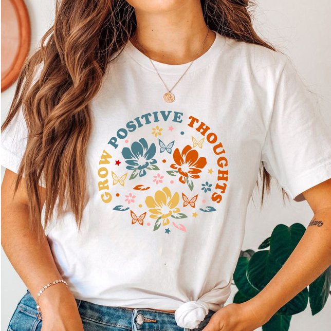 T-shirt Cadeau de pensées positives pour enseignant (grow positive thoughts shirt, gift for teacher, teacher shirt,teacher appreciation gifts,teacher )
