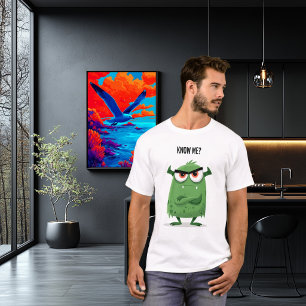 T-shirt Cadeau de personnage de monstre vert grincheux drô