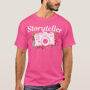 T-shirt Cadeau de photographe Fleurs de conteur Appareil p