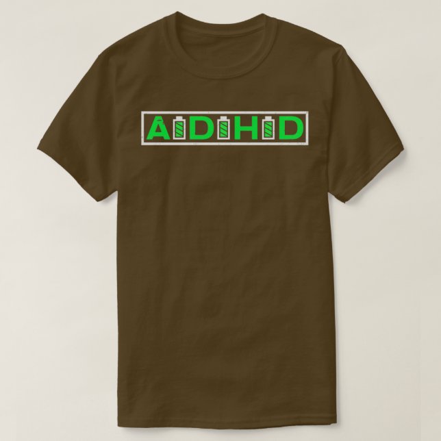 T-shirt Cadeau de piles de chemises ADHD (Design devant)