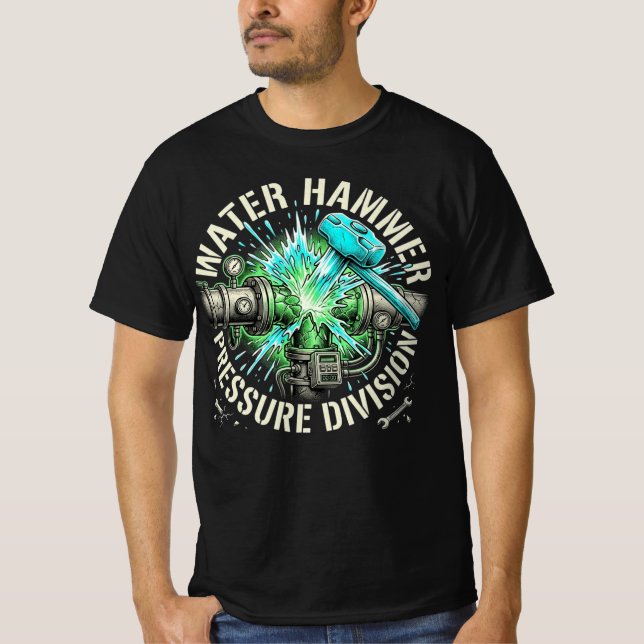T-shirt Cadeau de plombier Division de la pression du coup (Devant)