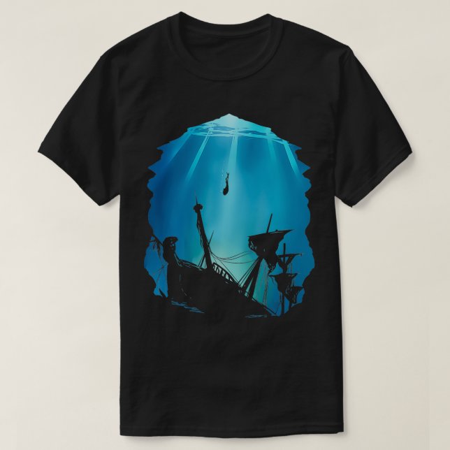 T-shirt Cadeau de plongée en épave pour plongée sous-marin (Design devant)