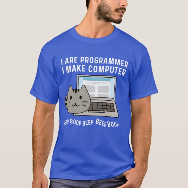 T-shirt Cadeau de professeur d'informatique Beep Beep Boop (Devant)