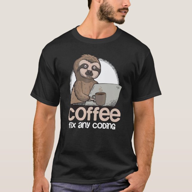 T-shirt Cadeau de programmation de paresseux d'informatiqu (Devant)