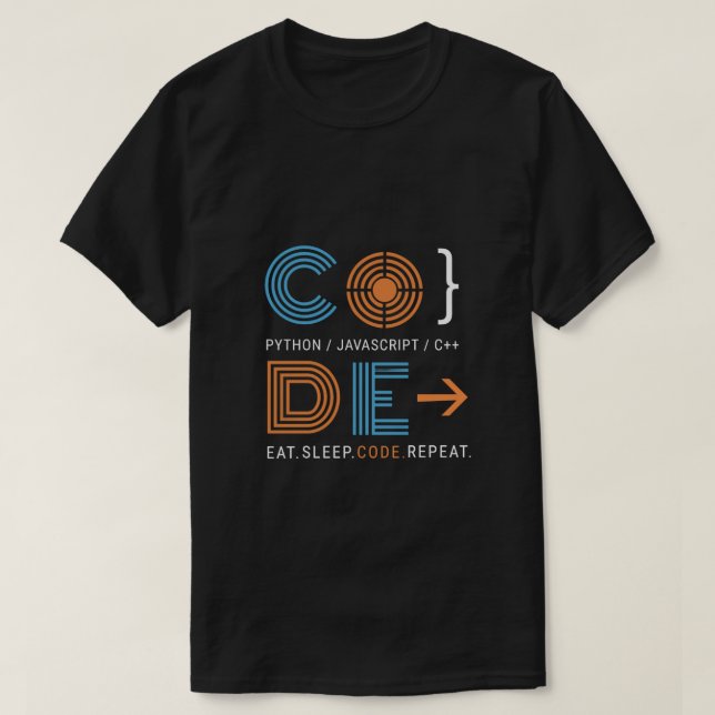 T-shirt Cadeau de programmeur géométrique Code Manger Dorm (Design devant)