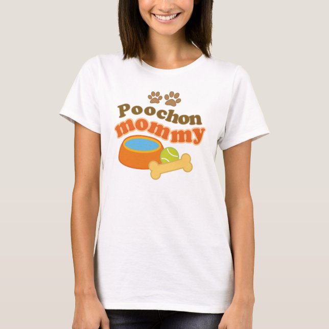 T-shirt Cadeau de race de chien de maman de Poochon (Devant)