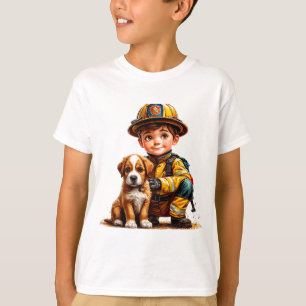 T-shirt 👨‍🚒 Cadeau de sauvetage de chien héros pompier �
