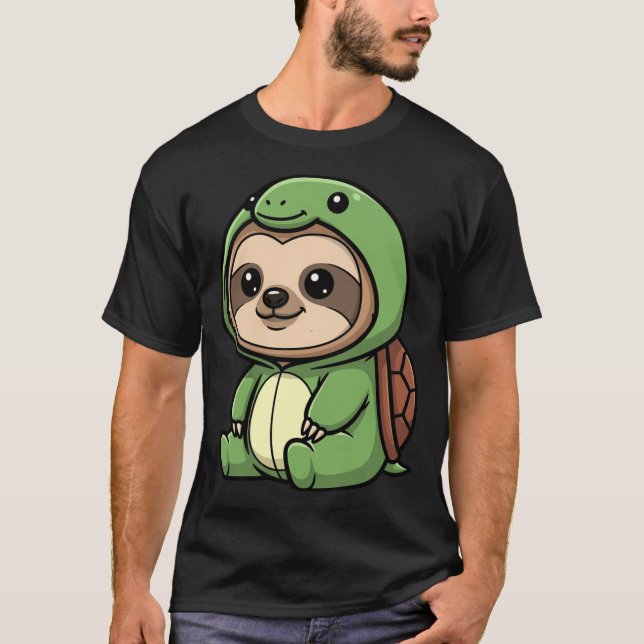 T-shirt Cadeau de Slothurtle animal mignon (Devant)