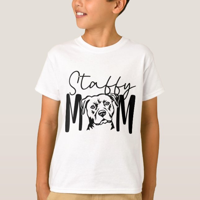 T-shirt Cadeau De Staffy Maman Pour Chien De Staffordshire (Devant)