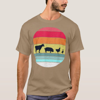 T-shirt Cadeau de style rétro vintage végétarien végan col