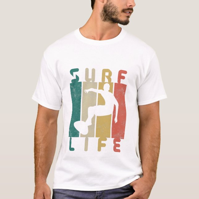 T-shirt cadeau de surf rétro pour surfeur (Devant)