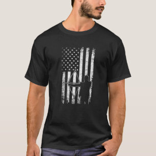 T-shirt Cadeau De Tir À L'Arc Pour Hommes Avec Drapeau Amé
