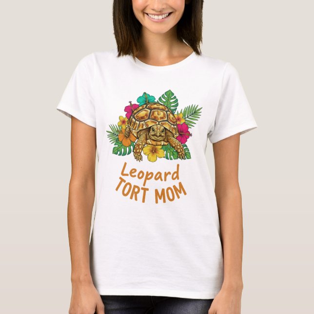 T-shirt Cadeau de tortue léopard pour maman (Devant)