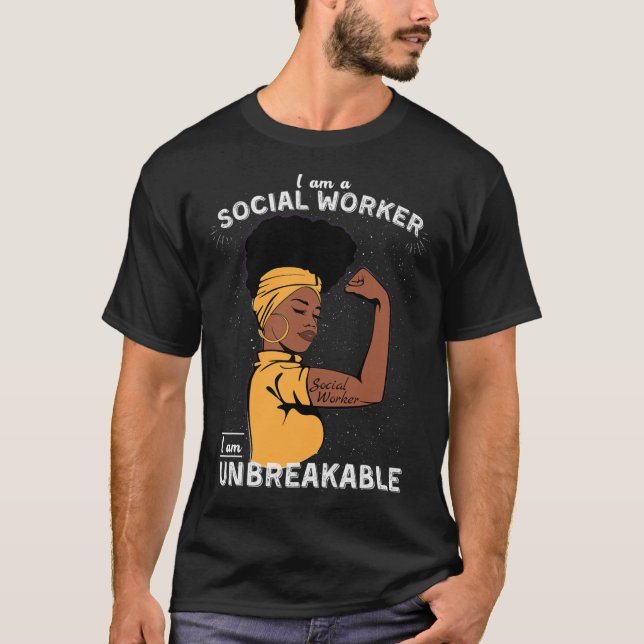 T-shirt Cadeau de travailleur social noir Unbreakable Scho (Devant)