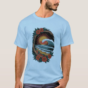 T-shirt Cadeau de vacances au coucher du soleil pour amate