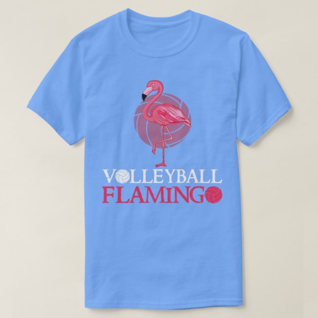 T-shirt Cadeau de volley-ball Flamant rose pour les amoure (Design devant)