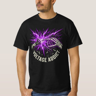 T-shirt Cadeau d'électricien accro à la tension Flash d'ar