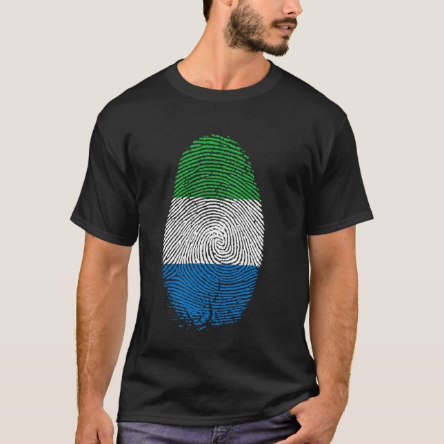 T-shirt Cadeau d'empreinte digitale du drapeau de Sierra L (Devant)