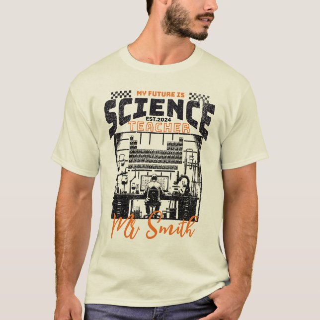 T-shirt Cadeau d'enseignement de la science personnalisée (Devant)