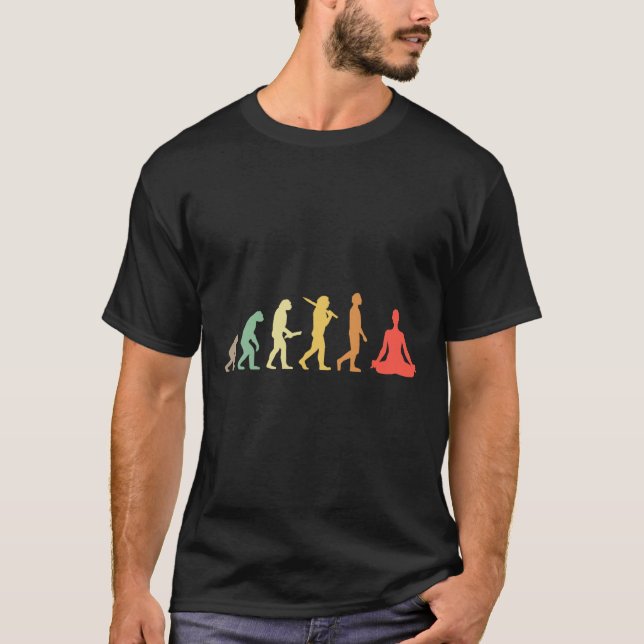 T-shirt Cadeau d'évolution de yoga rétro pour yogis et ama (Devant)