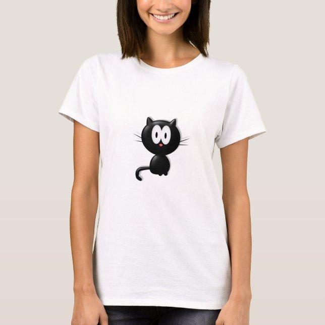 T-shirt Cadeau d'Halloween à la chatte noire (Devant)